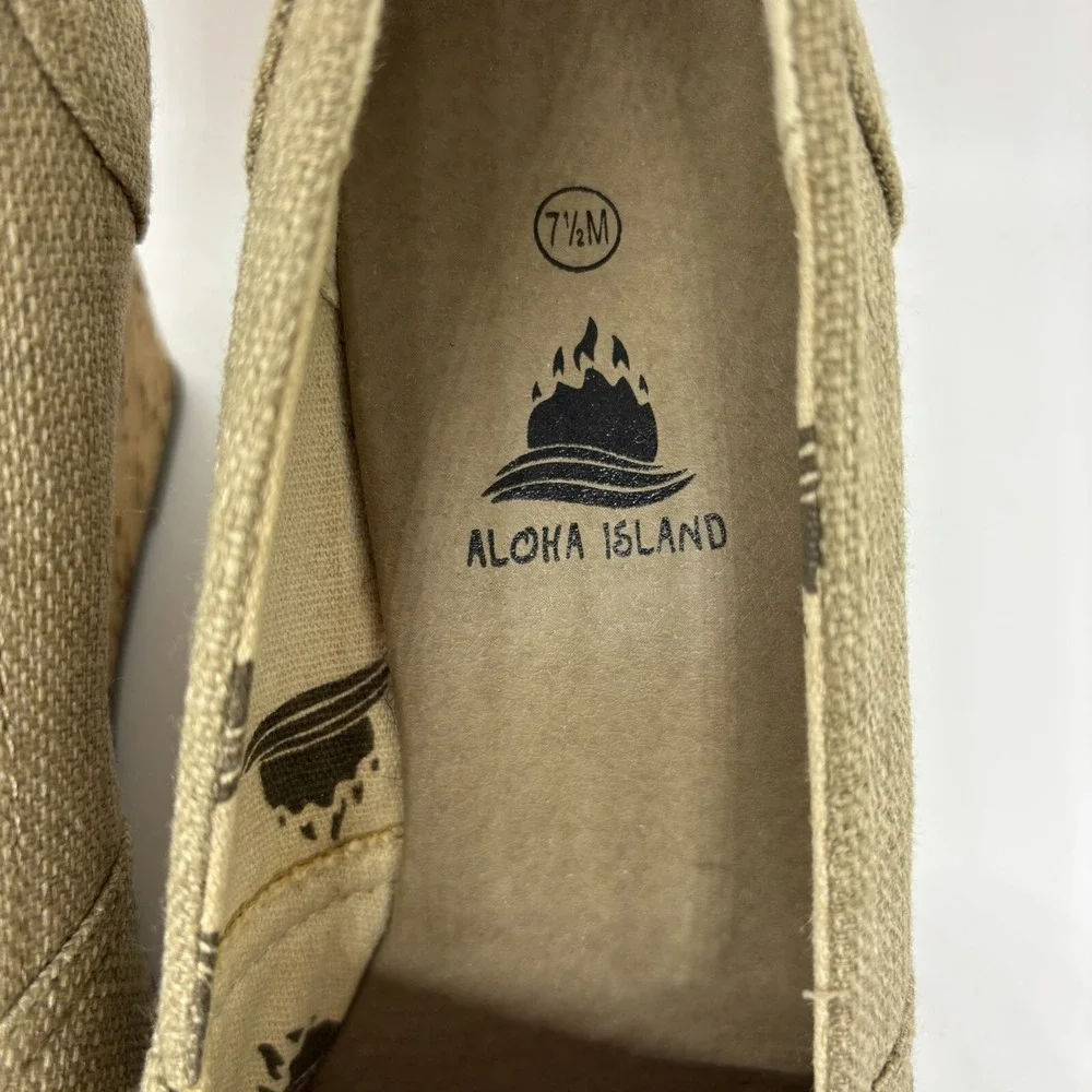 Aloha Island Wedges‎ Shoes Beige Women's Size 7 1/2 M